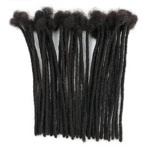 14” Natural Black Dreadlock Extensions Human Hair 0.6 cm 30 Strands #RB7
